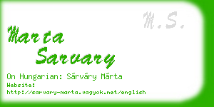 marta sarvary business card
